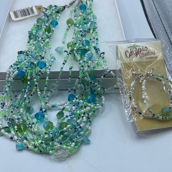 NWT Calypso Studio’s Ocean Carnival necklace & earrings. - Picture 1 of 8
